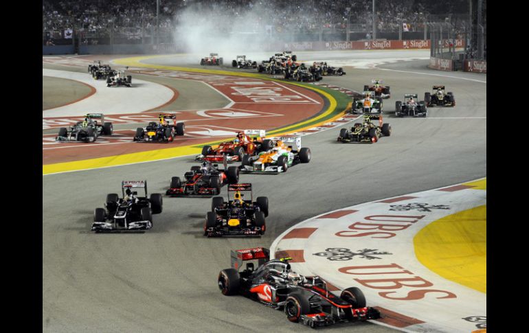 El Gran Premio de Singapur fue muy accidentado. EFE  /