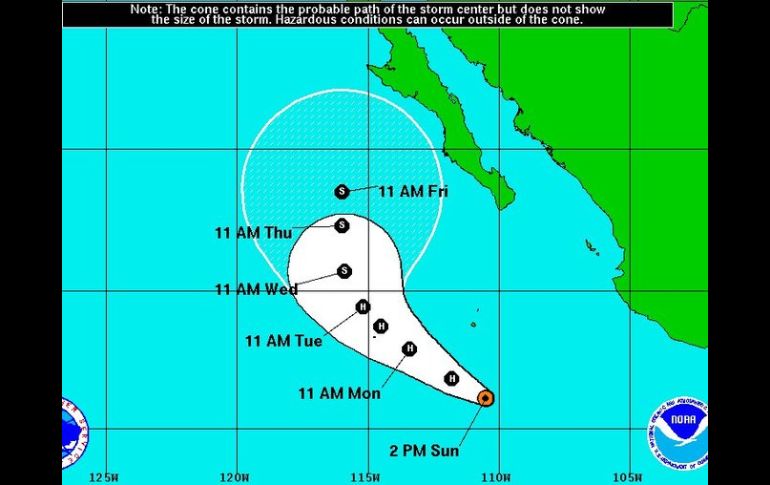 La tormenta tropical podría convertirse en huracán esta noche. ESPECIAL  /