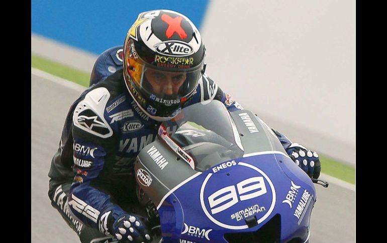 El piloto español Jorge Lorenzo durante el GP de Aragón. EFE  /