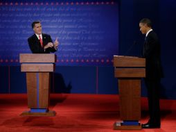 Romney y Obama durante el debate en la Universidad de Denver. AP  /