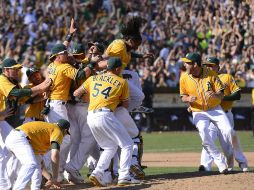 Los Atléticos de Oakland son el 'equipo caliente' de los playoffs de la MLB. EFE  /