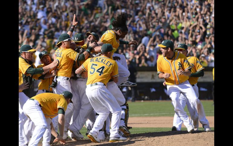 Los Atléticos de Oakland son el 'equipo caliente' de los playoffs de la MLB. EFE  /