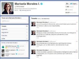 La procuradora general de la República, Marisela Morales, lamentó el hecho a través de su cuenta de Twitter. ESPECIAL  /