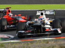 Sergio Pérez, quien correrá el próximo año con McLaren durante la segunda sesión de entrenamientos libre en Suzuka. AFP  /