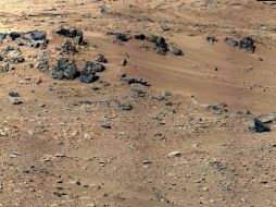 Superficie rocosa donde la pala del brazo del robot Curiosity de la NASA empezará a trabajar.  EFE  /