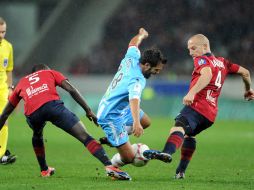 Acción del partido de la liga francesa entre el Lille y el Ajaccio. AFP  /