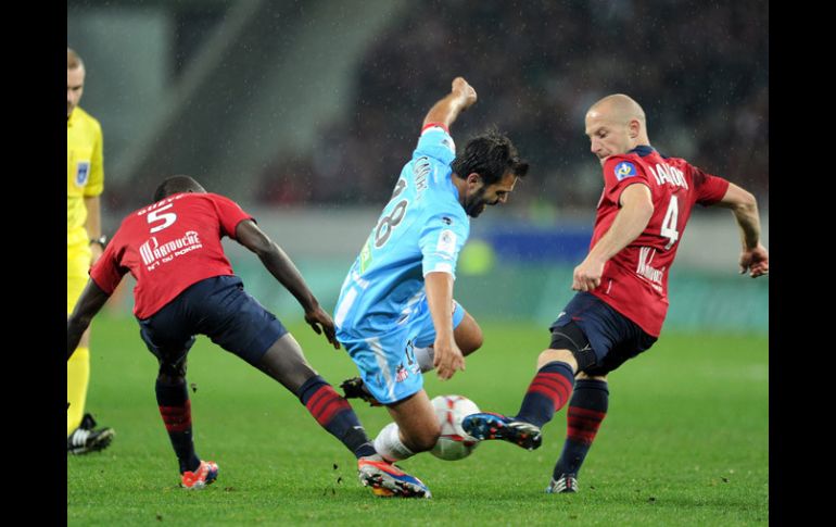 Acción del partido de la liga francesa entre el Lille y el Ajaccio. AFP  /