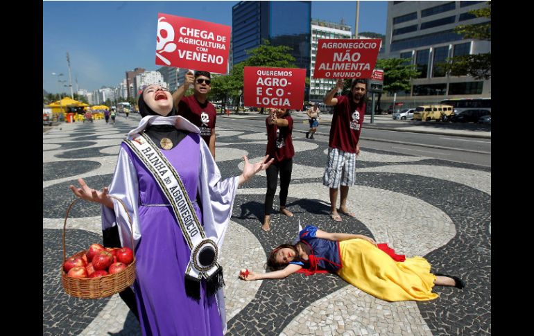 Protesta contra los insecticidas en el marco del Día Mundial de la Alimentación. EFE  /