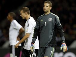 Manuel Neuer sale con cará de incredulidad luego de que Suecia les empató el juego a cuatro goles. EFE  /