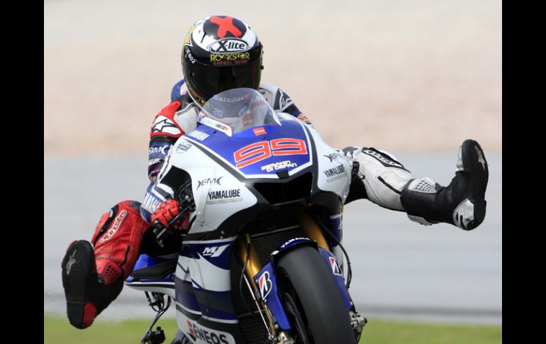 El piloto español,Jorge Lorenzo durante la sesión de calificación del Gran Premio de Malasia de MotoGP. AP  /