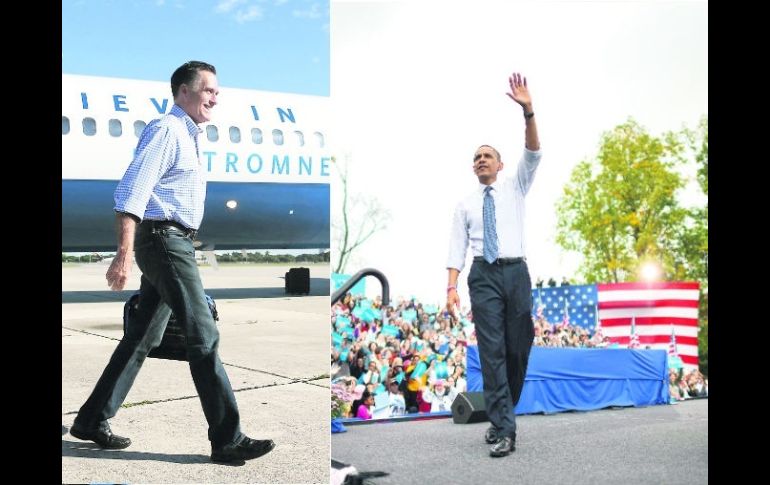 Preparan último round. Tanto Romney como Obama afinarán detalles este día con miras el debate de mañana en Boca Ratón, Florida. AFP  /