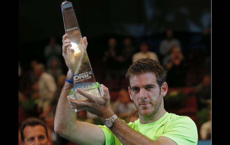 El campeonato de Viena representa el segundo título en canchas bajo techo para Juan Martín del Potro. AFP  /