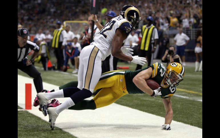 Jordy Nelson alcanzo las 122 yardas en el partido. AP  /