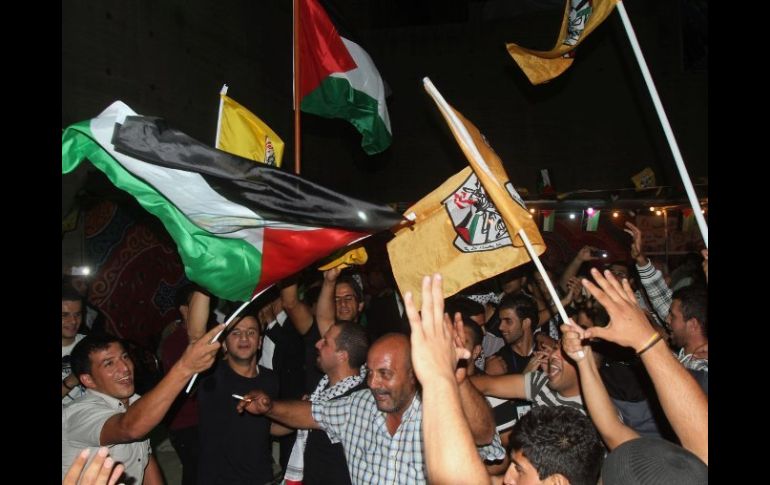 Partidarios de Fatah celebran el resultado de las elecciones. AFP  /