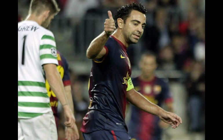 Xavi completa el 97.3% de sus 182 pases en los partidos de la Champions. ARCHIVO  /