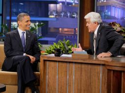 Obama durante la grabación del programa The Tonight Show, presentado por Jay Leno. AP  /