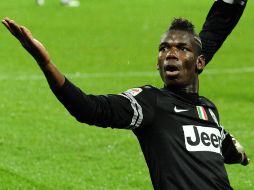 Paul Pogba posa para festejar el gol del triunfo de la Juventus. EFE  /