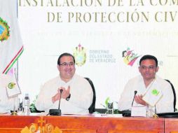 El gobernador de Veracruz, Javier Duarte de Ochoa, encabezó la instalación de la Comisión de Protección Civil.NTX  /