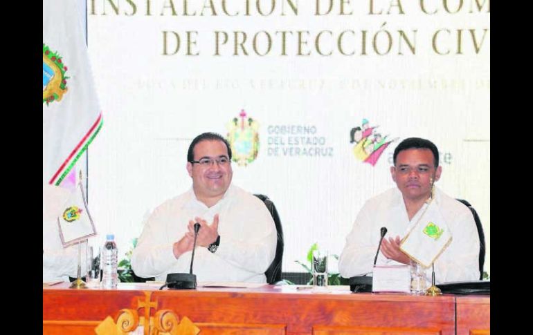 El gobernador de Veracruz, Javier Duarte de Ochoa, encabezó la instalación de la Comisión de Protección Civil.NTX  /