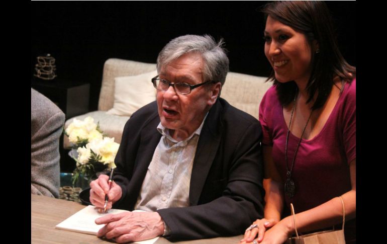 El escritor José Emilio Pacheco durante el homenaje. NTX  /