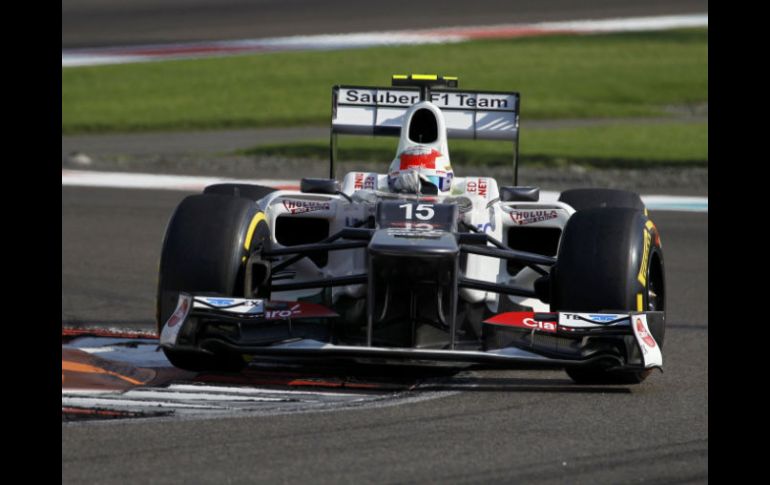 El mexicano Sergio Pérez (Sauber) marcó el duodécimo tiempo, de 1:34.571, en una sesión en la que dio veinte vueltas. REUTERS  /