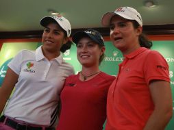 Tanya Dergal, Alejandra Ilaneza y Lorena Ochoa durante conferencia de prensa. MEXSPORT  /