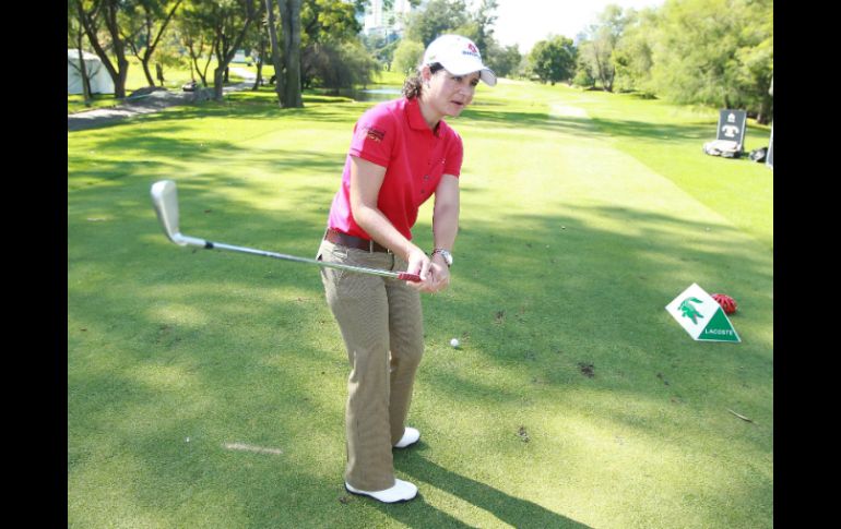 La golfista tapatía Lorena Ochoa durante el Pro-Am del LOI.  /