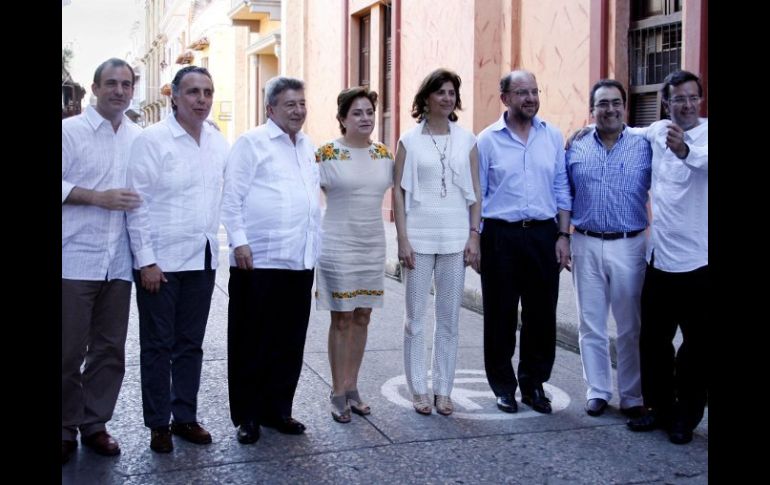 Funcionarios asistentes a la reunión de la Alianza del Pacífico en Cartagena de Indias. EFE  /