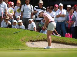 La golfista tapatía Lorena Ochoa durante su participación del sábado en el Guadalajara Country Club.  /