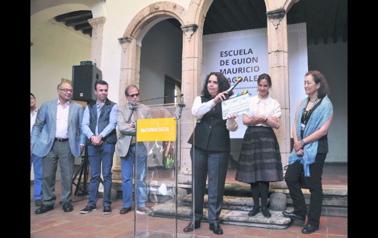 Consuelo Sáizar, presidenta del Conaculta encabezó la inauguración de la Escuela de Guión Cinematográfico Mauricio Magdaleno. NTX  /