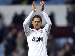 El más sobresaliente fue Javier Hernández, quien marcó un doblete en el triunfo del ManU ante el Aston Villa. ARCHIVO  /