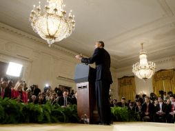 En una conferencia de prensa El presidente de EU, Barack Obama expresó confianza de lograr una reforma migratoria. AP  /