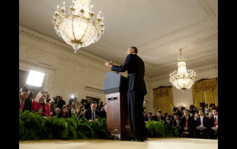 En una conferencia de prensa El presidente de EU, Barack Obama expresó confianza de lograr una reforma migratoria. AP  /