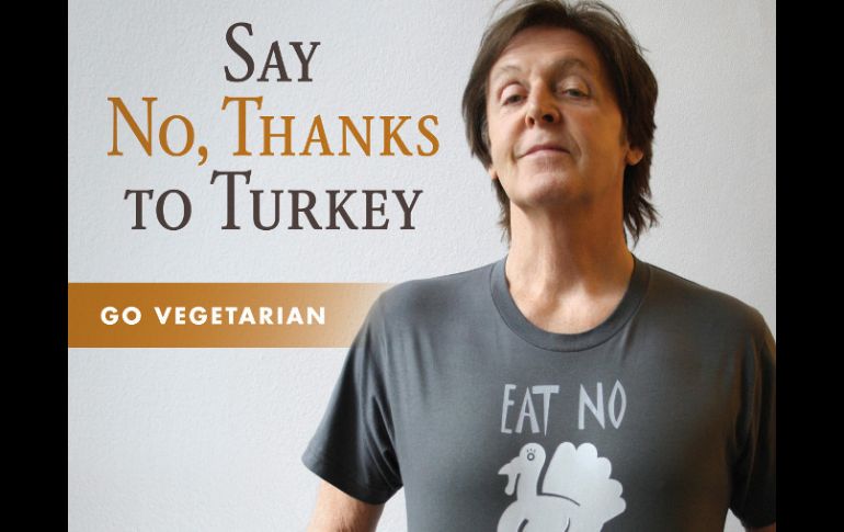 Comprometido con su ideología, Paul McCartney convoca a un día de Acción de Gracias vegetariano. ESPECIAL  /