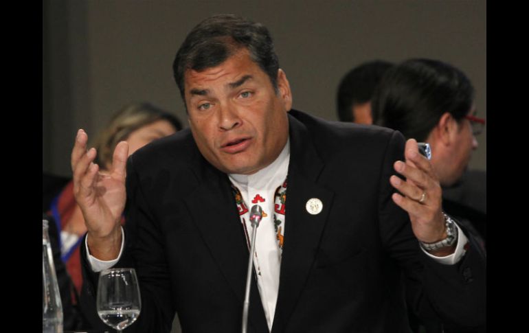 Rafael Correa durante la XXII Cumbre Iberoamericana realizada en Cadiz, España. AP  /