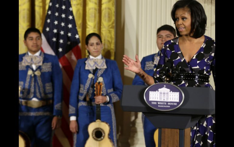 En el acto estuvo presente la primera dama de EU, Michelle Obama. AP  /