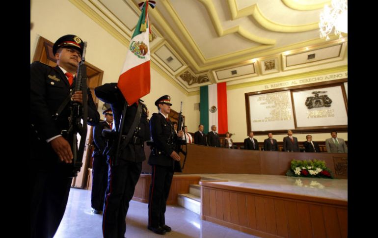 Imagen de la sesión solemne en el Pleno tapatío, con motivo del 102 aniversario del inicio de la Revolución.  /