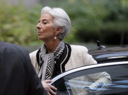 La directora gerente del Fondo Monetario Internacional (FMI), Christine Lagarde, llega a la reunión de los ministros de Ecofin. EFE  /