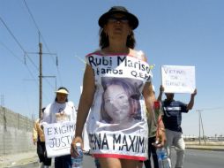 Marisela Escobedo protestó para pedir justicia por el homicida de su hija. ARCHIVO  /