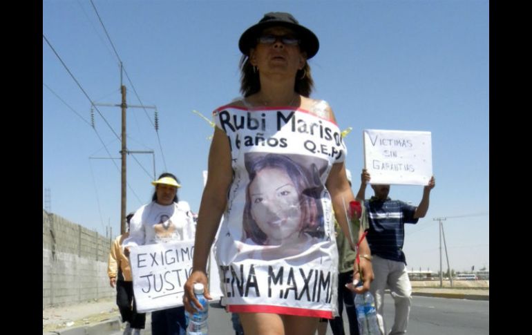 Marisela Escobedo protestó para pedir justicia por el homicida de su hija. ARCHIVO  /