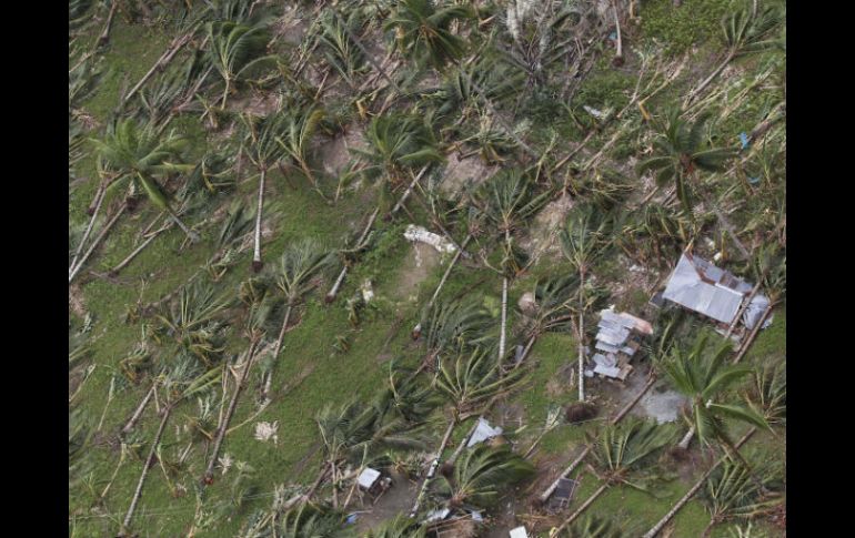 Vista aérea de los destrozos causados por el tifón Bopha. EFE  /