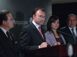 Luis Videgaray proyecta un crecimiento económico en México de 3.5 por ciento en el siguiente año. NTX  /