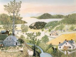 En 1961 muere la pintora ''Grandma'' Moses. (Foto: ''Un bello mundo'' de su autoría). ARCHIVO  /