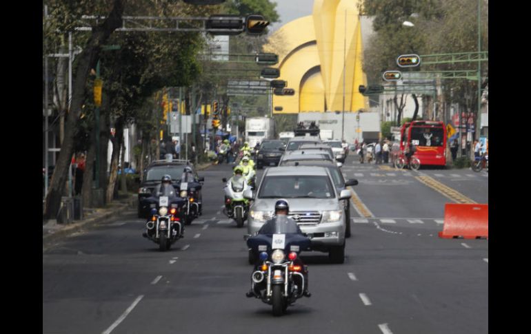 Napolitano se traslada en México bajo un fuerte dispositivo de seguridad. EL UNIVERSAL  /