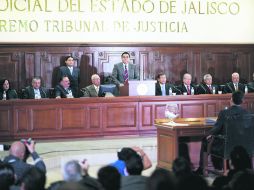 Supremo tribunal de justicia. Tras ganar la elección, Luis Carlos Vega Pámanes dirigió su primer mensaje como presidente.  /