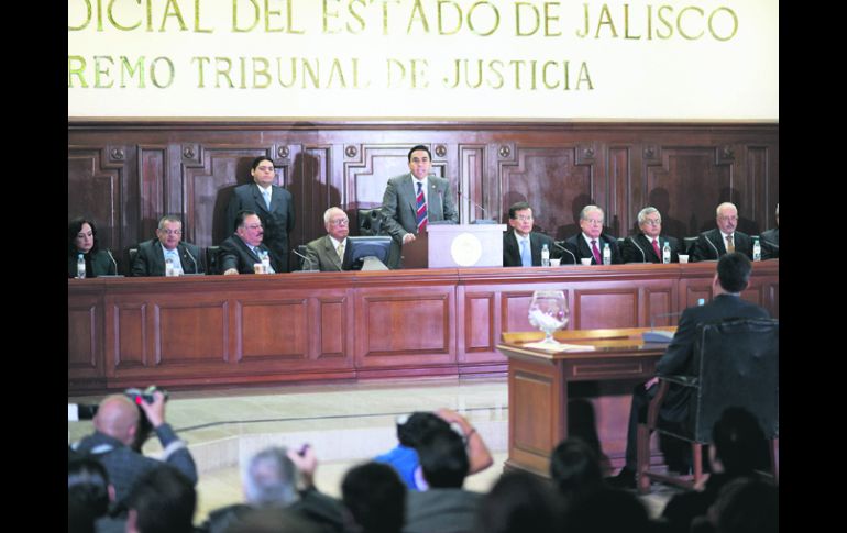 Supremo tribunal de justicia. Tras ganar la elección, Luis Carlos Vega Pámanes dirigió su primer mensaje como presidente.  /