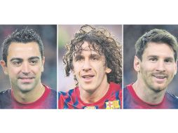 Barcelona extendió contratos de por lo menos tres años más a Xavi, Puyol y Messi, quienes han ganado todo con el club culé. AFP  /