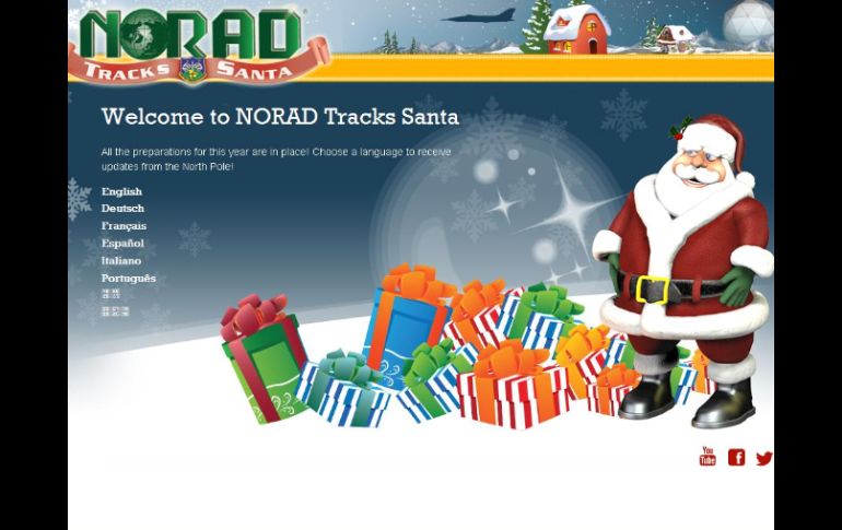 El sitio www.noradsanta.org, tiene más de un millón de apoyos en Facebook y más de 100 mil seguidores en Twitter. ESPECIAL  /