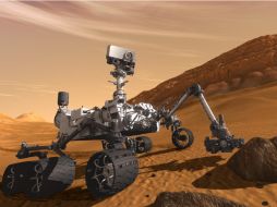 El robot explorador Curiosity se encaminará al monte Sharp en febrero, después de perforar su primera roca. NTX  /