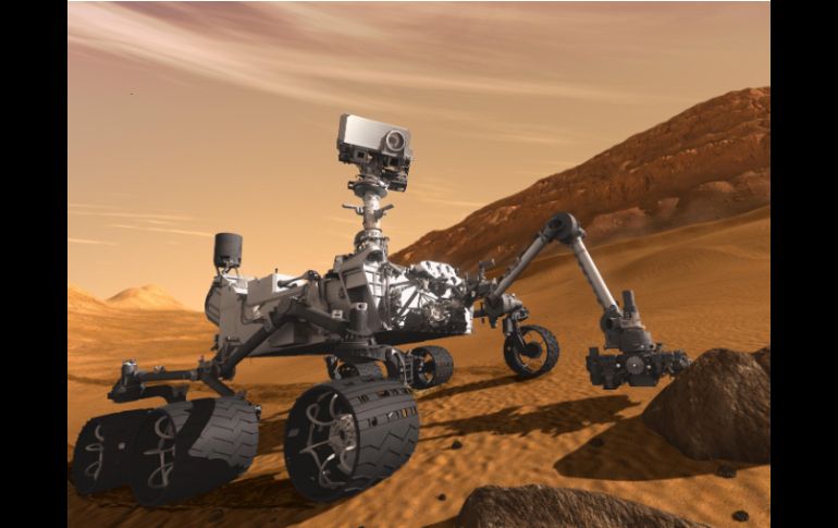 El robot explorador Curiosity se encaminará al monte Sharp en febrero, después de perforar su primera roca. NTX  /